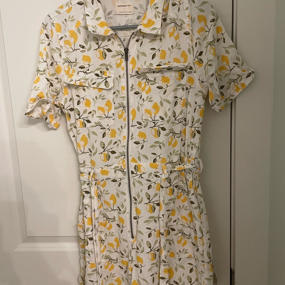 Jackson Rowe Shorty Romper with Yellow Lemon Print
